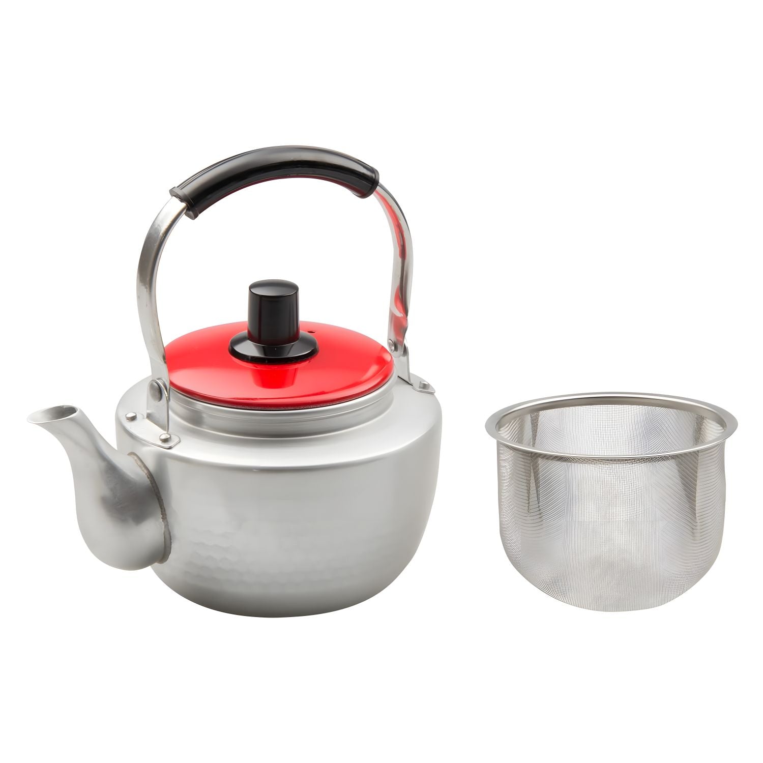 Premium Japanese Aluminum Kyusu Teapot with Built-in Tea Strainer - Traditional Red Cast Iron Teapot for Green Tea, Oolong & Herbal Brewing - Perfect for Home, Office & Tea Ceremonies