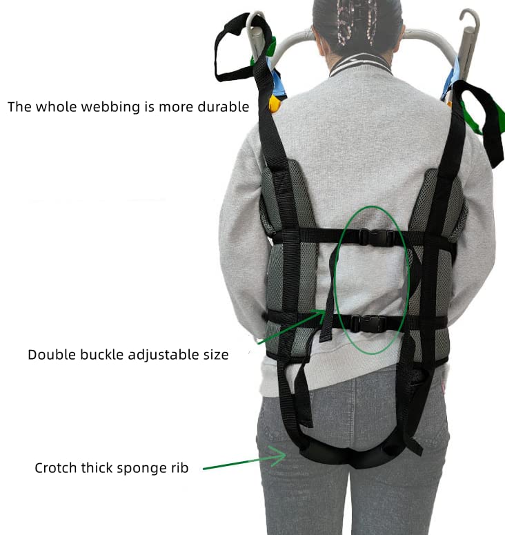 Adjustable 4-Position Sit to Stand Lift Sling for Elderly & Disabled - Full Body Support Belt for Patient Transfer, Walking Aid & Mobility Assistance - Ideal for Home Care, Nursing Homes & Rehabilitation Centers