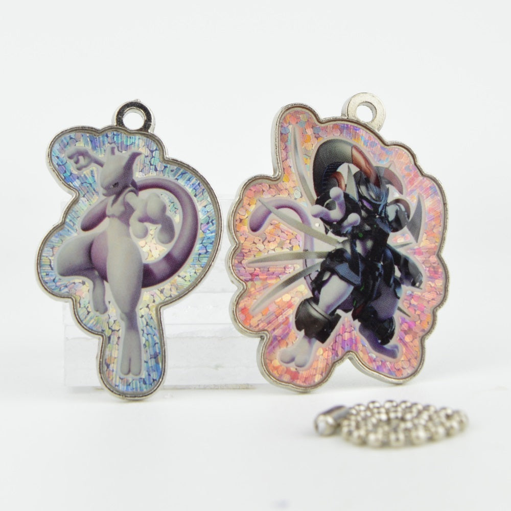 Pokemon Mewtwo Strikes Back EX Metal Charm Keychain - Collectible Anime Keyring for Backpacks, Gifts & Cosplay Accessories