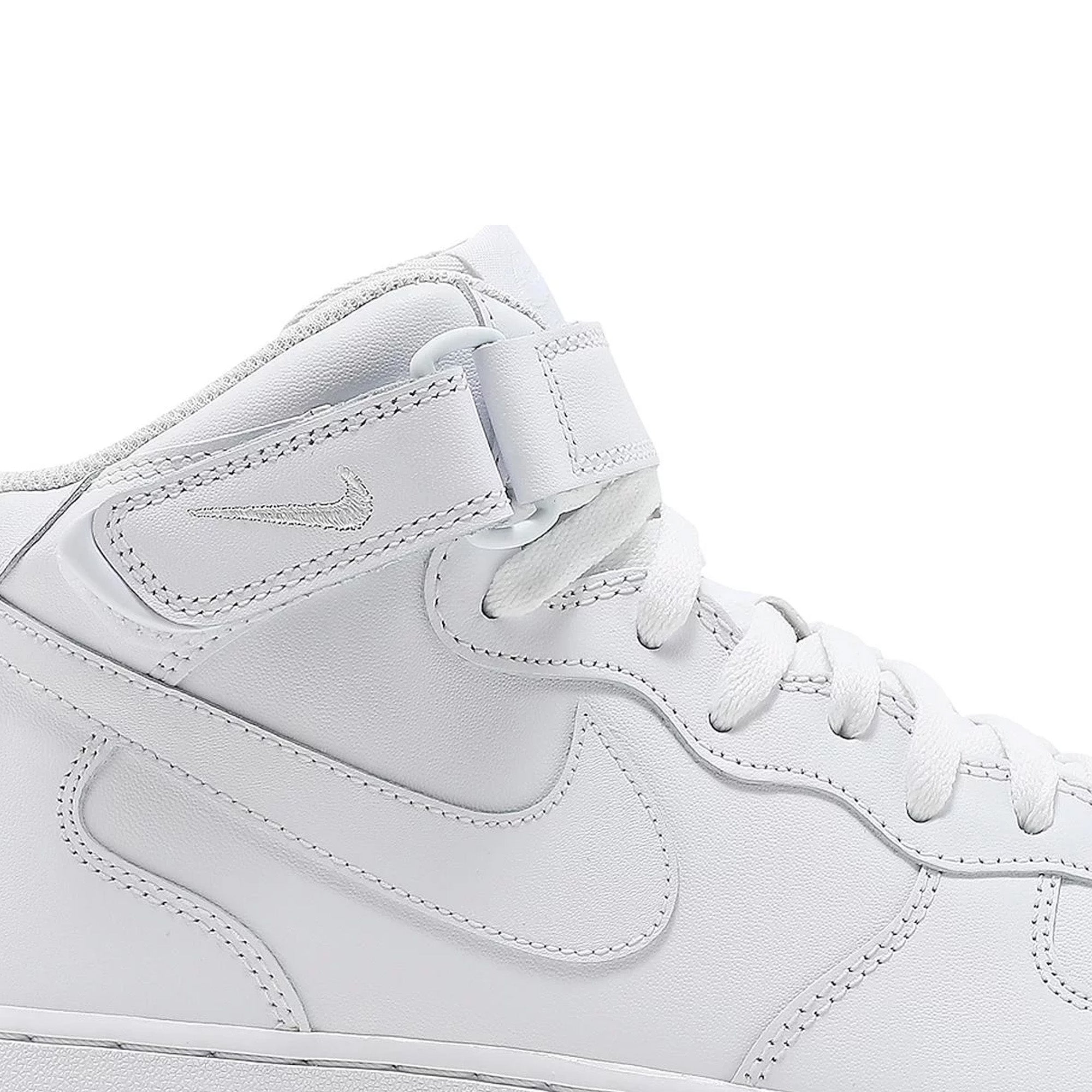 Nike Air Force 1 Mid '07 Sneakers - Triple White Colorway (2016 Retro) | Men's Basketball Shoes for Casual Wear & Street Style Fashion