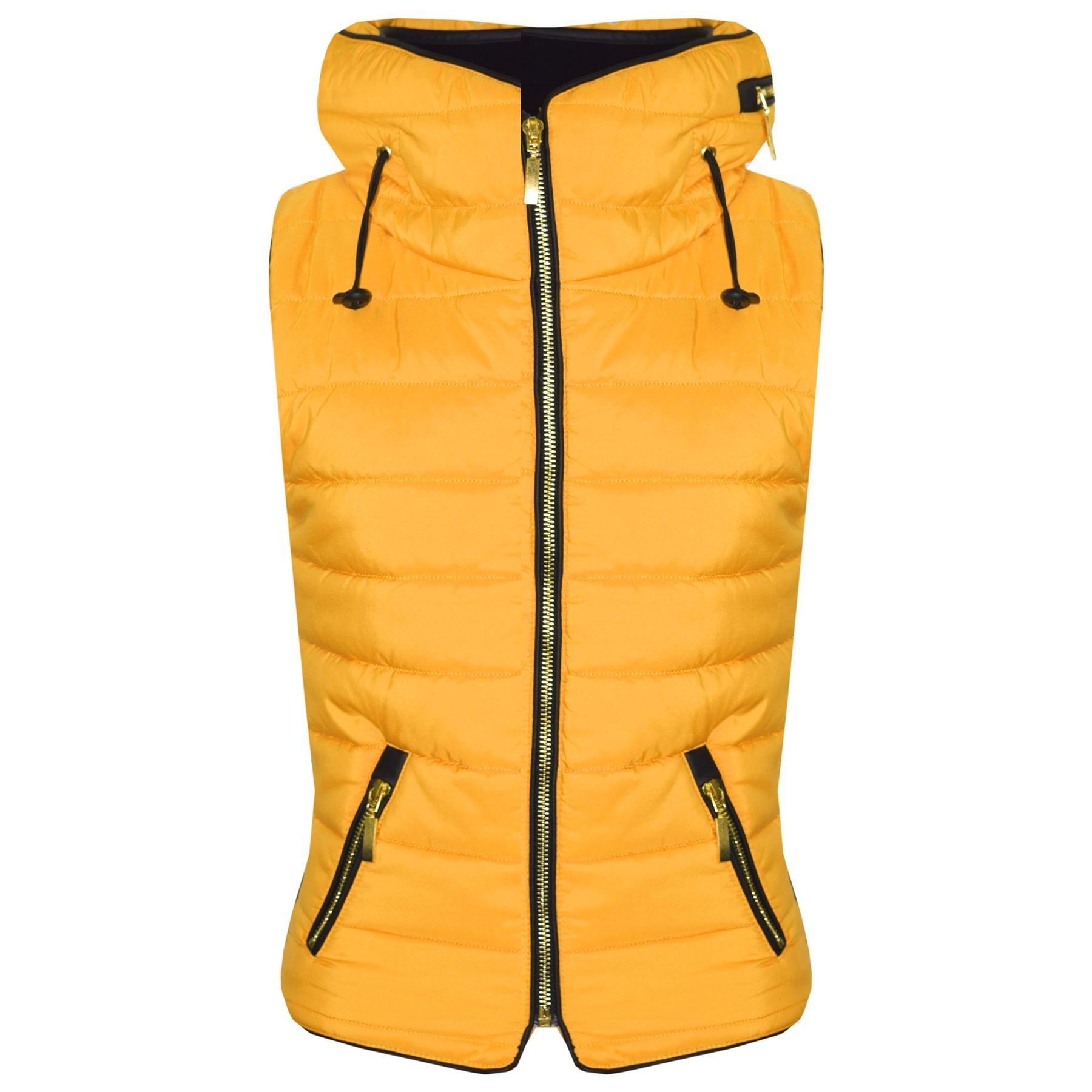 Mustard Puffer Vest for Girls - Sleeveless Hooded Bubble Jacket & Bodywarmer | Winter Outdoor Play, School, and Casual Wear