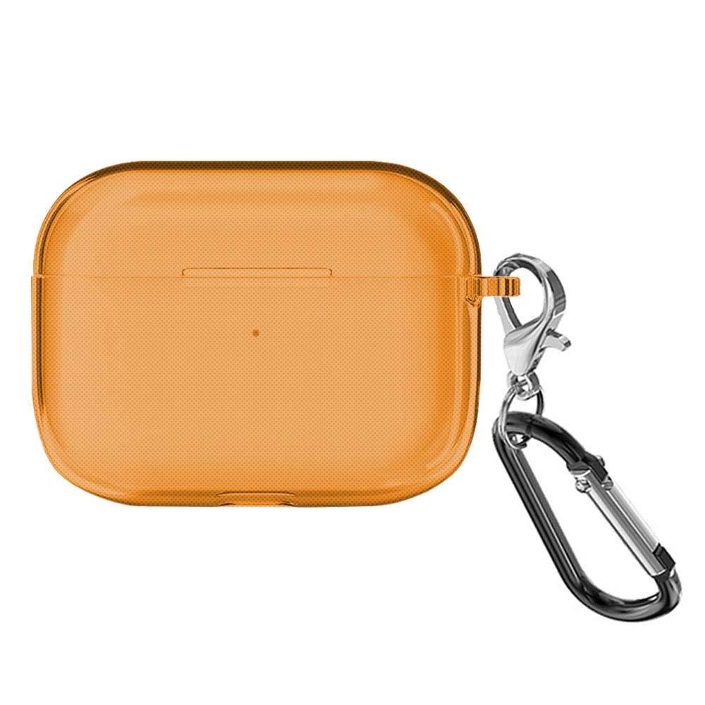 Cute AirPod Pro Case (2019) - Clear Orange Protective Cover with Keychain for Apple AirPods - Perfect for Travel & Daily Use