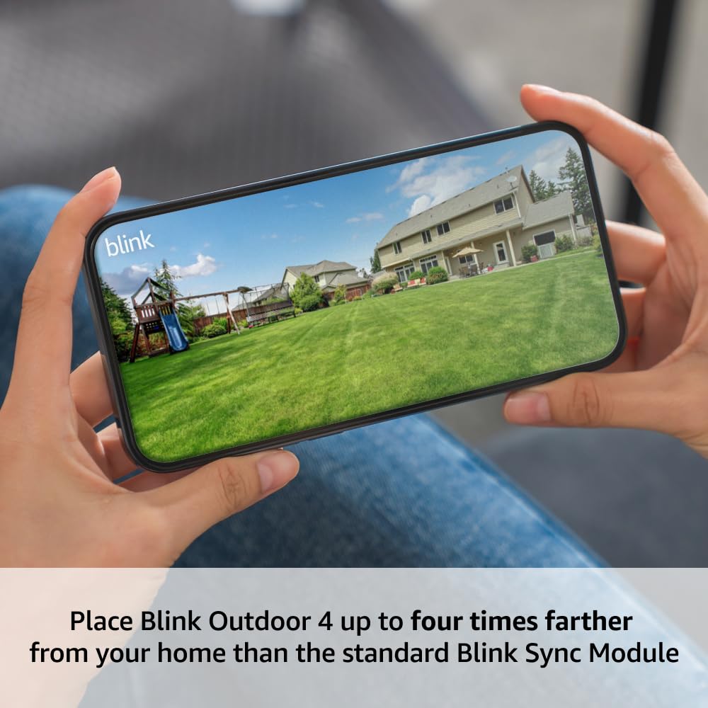 Blink Outdoor 4 + Sync Module XR – Wireless Smart Security Camera System with 2-Year Battery Life, 400ft Extended Range – Ideal for Home, Garage & Backyard Surveillance (1 Camera Kit)
