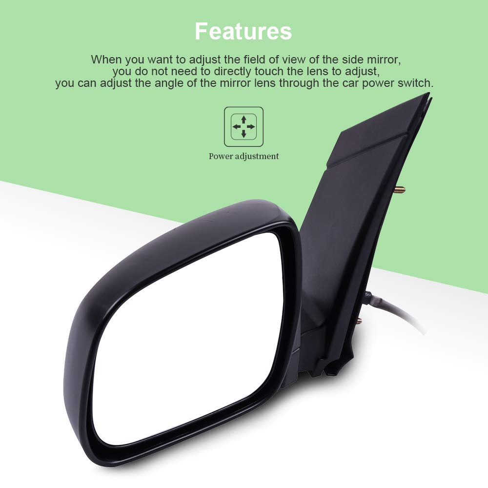 SCITOO Side View Mirrors for Toyota Sienna 2004-2010 - Power Adjustment, Manual Folding, Non-Heated (Pair) - Compatible with TO1320201 & TO1321201 - Perfect for Replacement & Enhanced Driving Safety