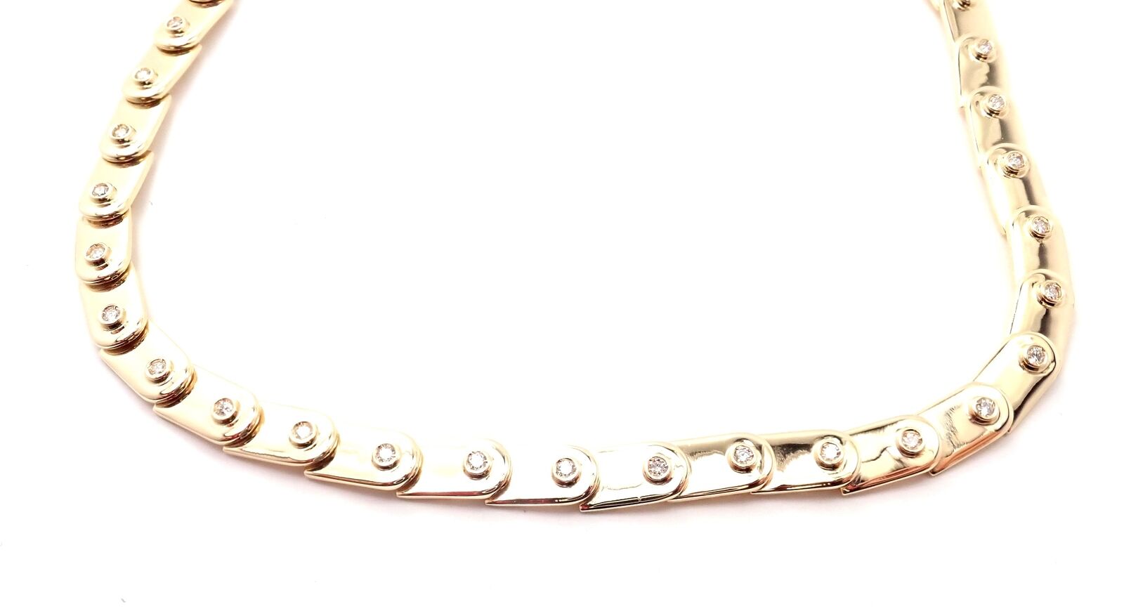 Authentic Gucci 18k Yellow Gold Diamond Tennis Necklace - Luxury Women's Jewelry for Parties, Weddings & Special Occasions