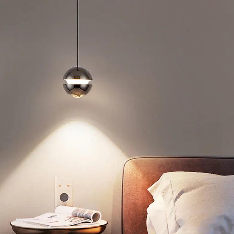 Modern Round Sphere Industrial LED Pendant Light - Vintage Style Hanging Fixture for Kitchen Island, Dining Room, Restaurant & Cafe Lighting