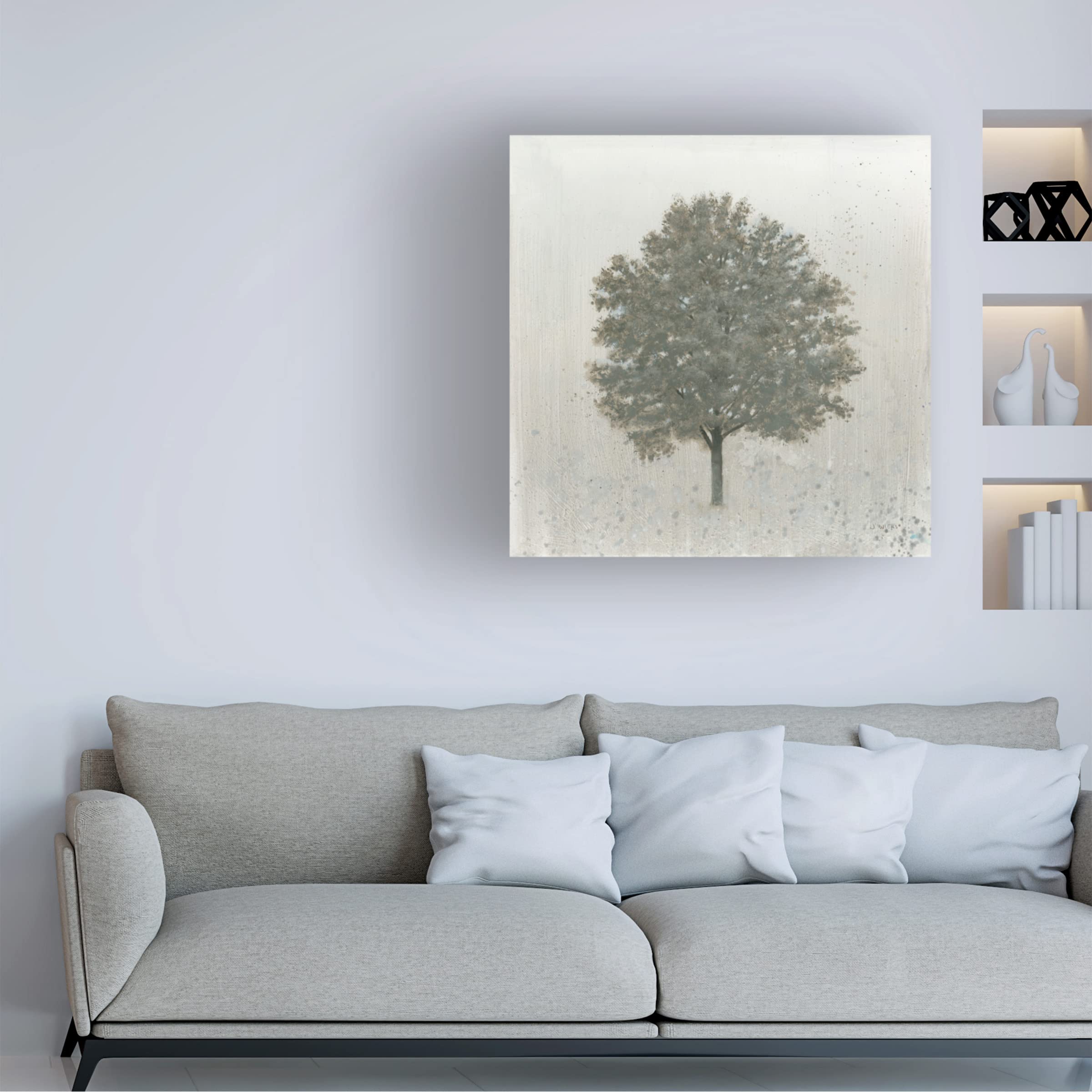 Trademark Fine Art 'Neutrality' Canvas Wall Art by James Wiens - Modern Abstract Painting for Living Room, Bedroom & Office Decor