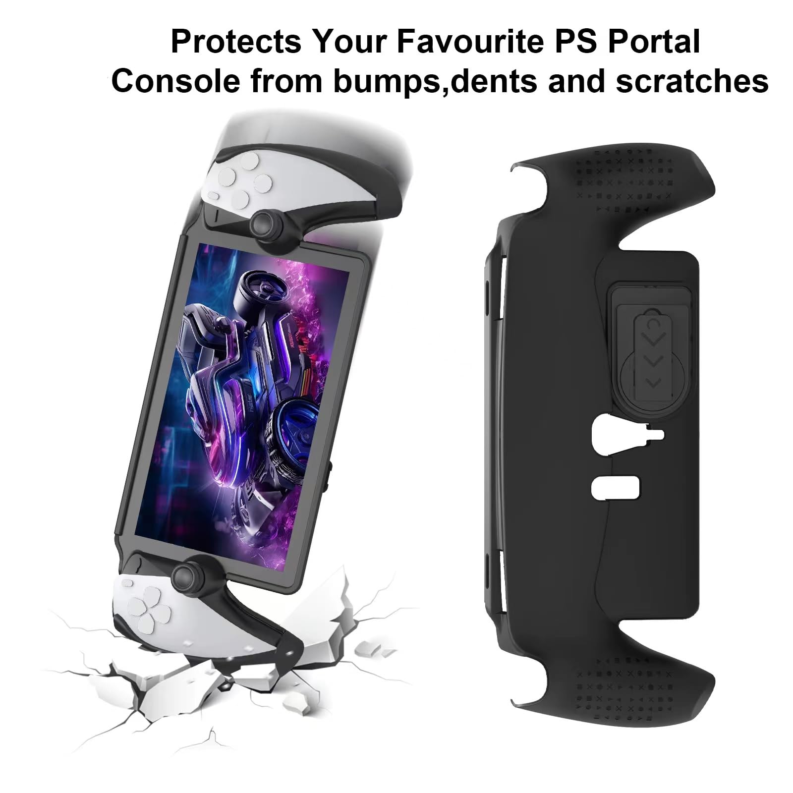 Premium PS5 Portal Remote Player Protective Case - Stylish & Comfortable with Built-in Kickstand (Black) | Perfect for Gaming On-The-Go & Travel Protection