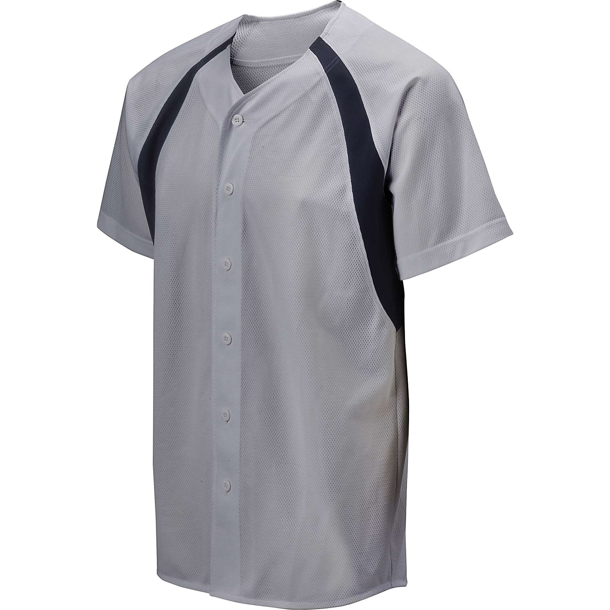 Mizuno Men's Full Button Mesh Colorblock Baseball Jersey - Breathable & Comfortable for Training, Games & Casual Wear