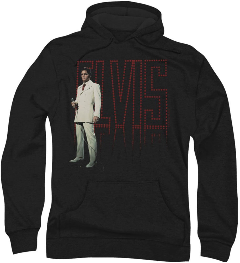 Elvis Presley Men's White Suit Hoodie - Vintage Rock & Roll Sweatshirt for Fans - Perfect for Concerts, Halloween & Retro Parties