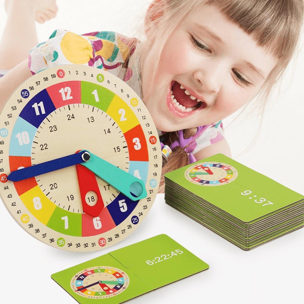 Montessori Learning Clock for Kids - Teaching Time Toy for Toddlers & Early Education - Perfect Gift for Home & Classroom