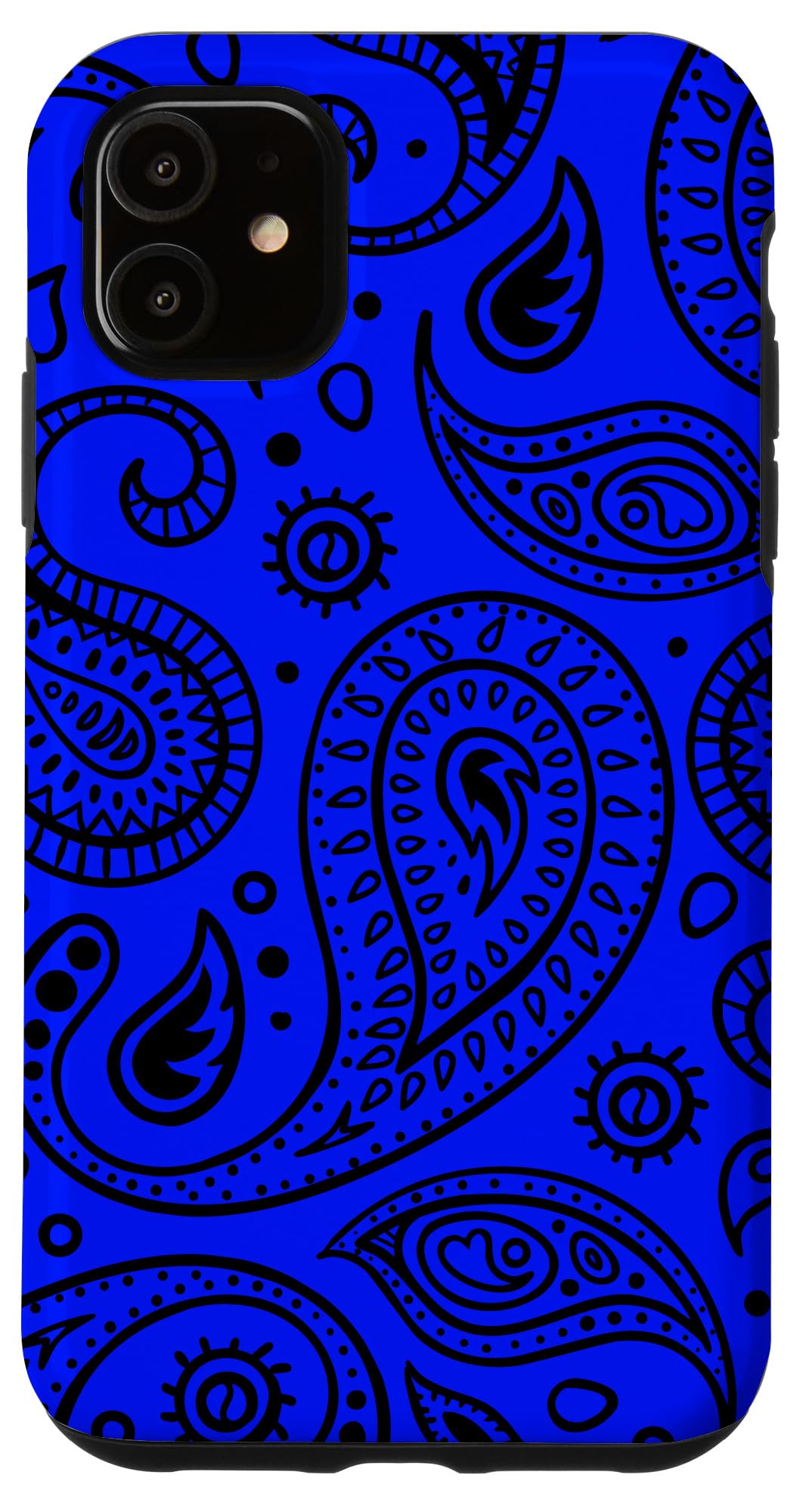 iPhone 11 Case - Blue & Black Paisley Pattern Protective Phone Cover | Perfect for Everyday Use, Travel & Fashion Accessory