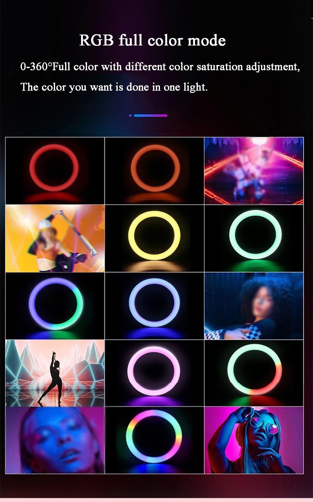 BINGQIAN Professional RGB Ring Light with Adjustable Tripod Stand & Wireless Remote - Perfect for Selfies, Makeup, Live Streaming, YouTube Videos, TikTok, and Photography