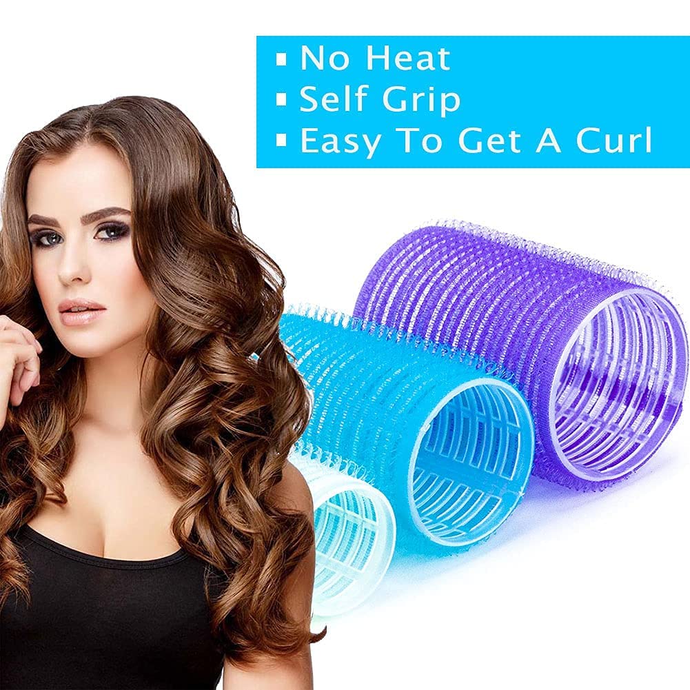 BOXO Self-Grip Hair Rollers Set - 6 Pcs for Volumizing, Curling & Styling | Heatless Hair Curlers for Overnight Styling, Salon Results at Home