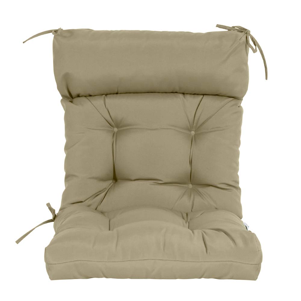 QILLOWAY High Back Chair Cushions Set of 4 - Tufted Indoor Outdoor Replacement Cushions, Beige - Perfect for Patio Furniture, Dining Chairs, and Lounge Seating