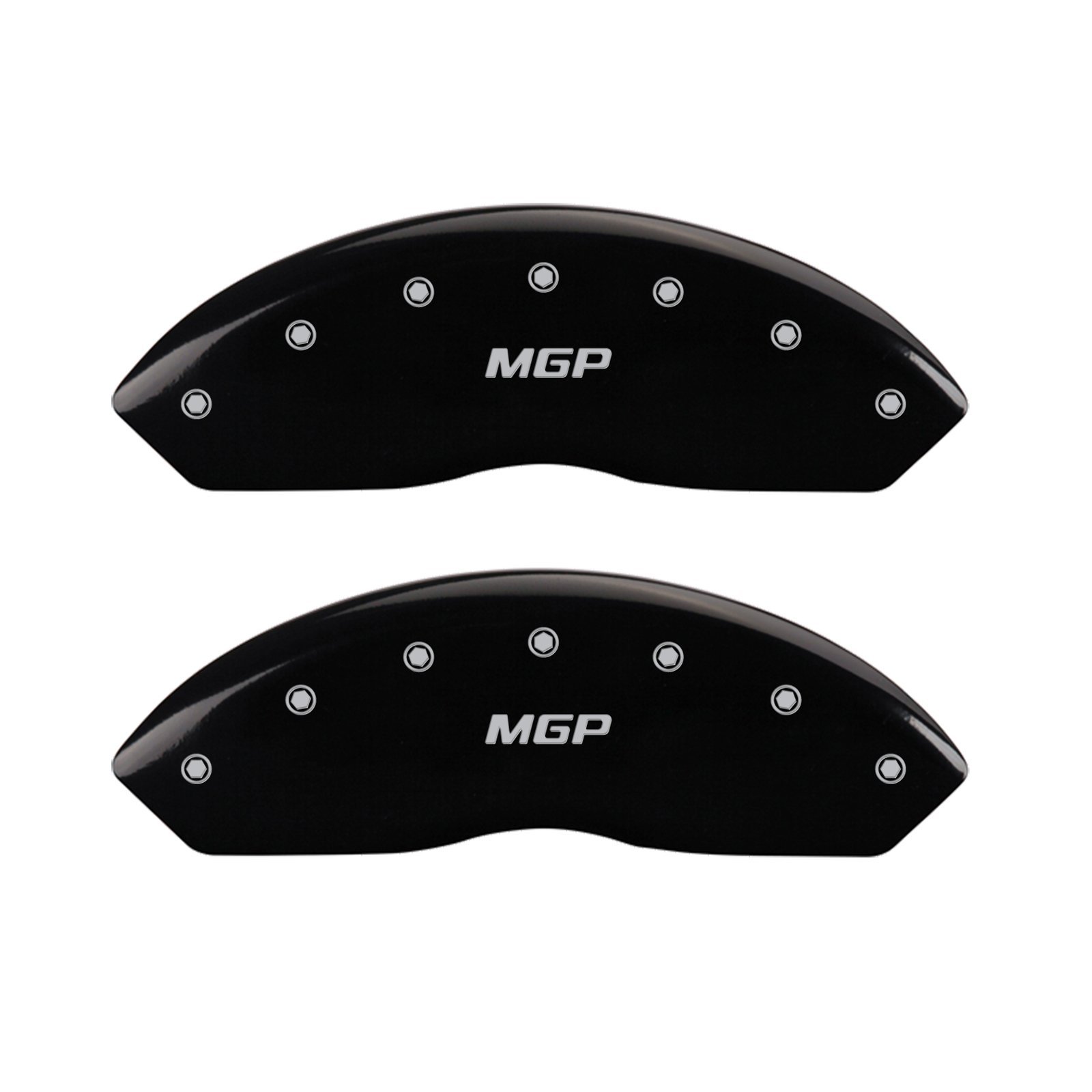 MGP Caliper Covers 10007SMBG Black Brake Caliper Covers with Silver Engraving - Set of 4 for Enhanced Car Styling & Protection - Perfect for Sports Cars, Luxury Vehicles & Auto Enthusiasts