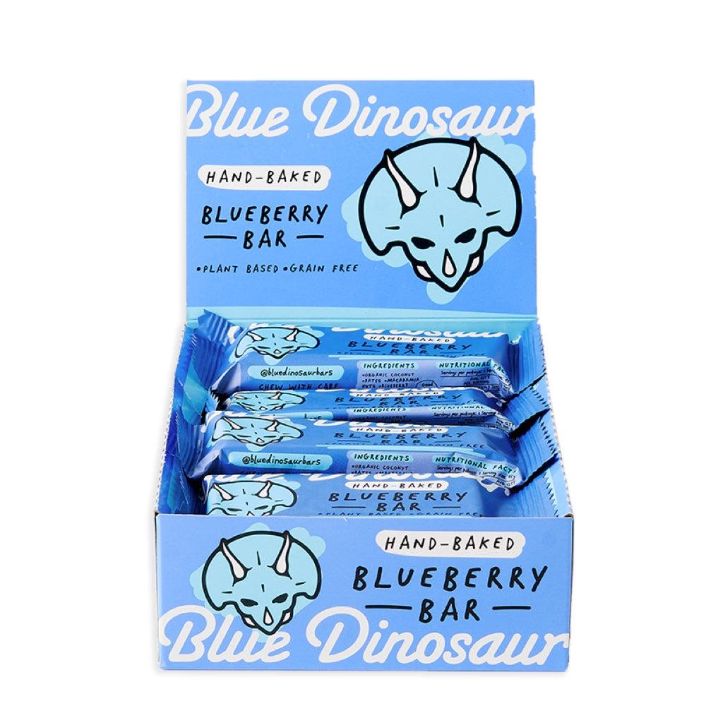 Blueberry Flavored Hand Baked Dinosaur Protein Bars - 12 Pack (45g Each) | High Protein Snack for Kids, School Lunches & On-the-Go Energy