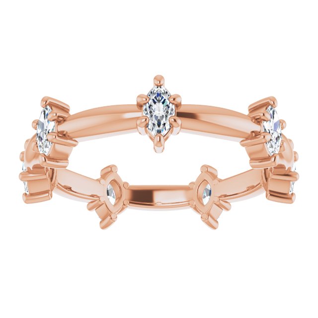 0.84 Carat Prong Set Marquese Diamond Eternity Wedding Band - Perfect for Anniversaries, Engagements & Special Occasions