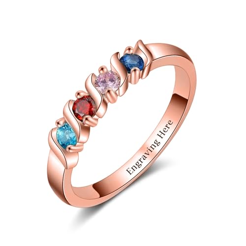 A01 4 Birthstones-Rose Gold