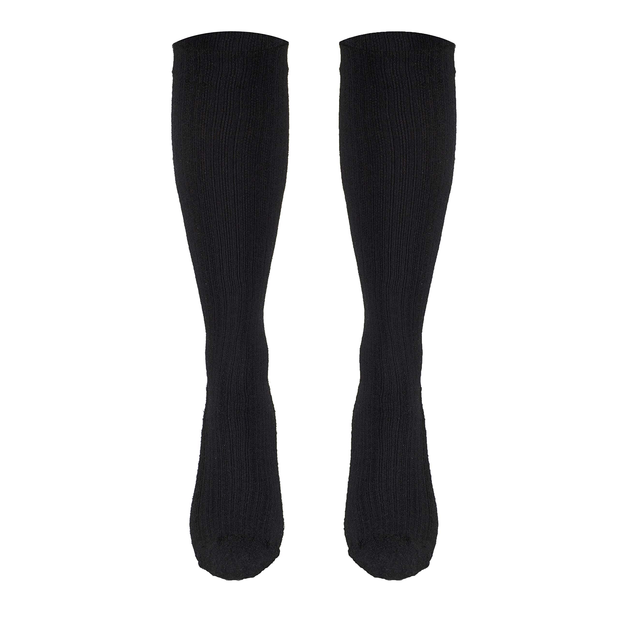 Truform 10-20 mmHg Compression Socks for Women - Knee High Over Calf Gym Socks, Black, Medium (2-Pack) - Ideal for Running, Travel & Recovery