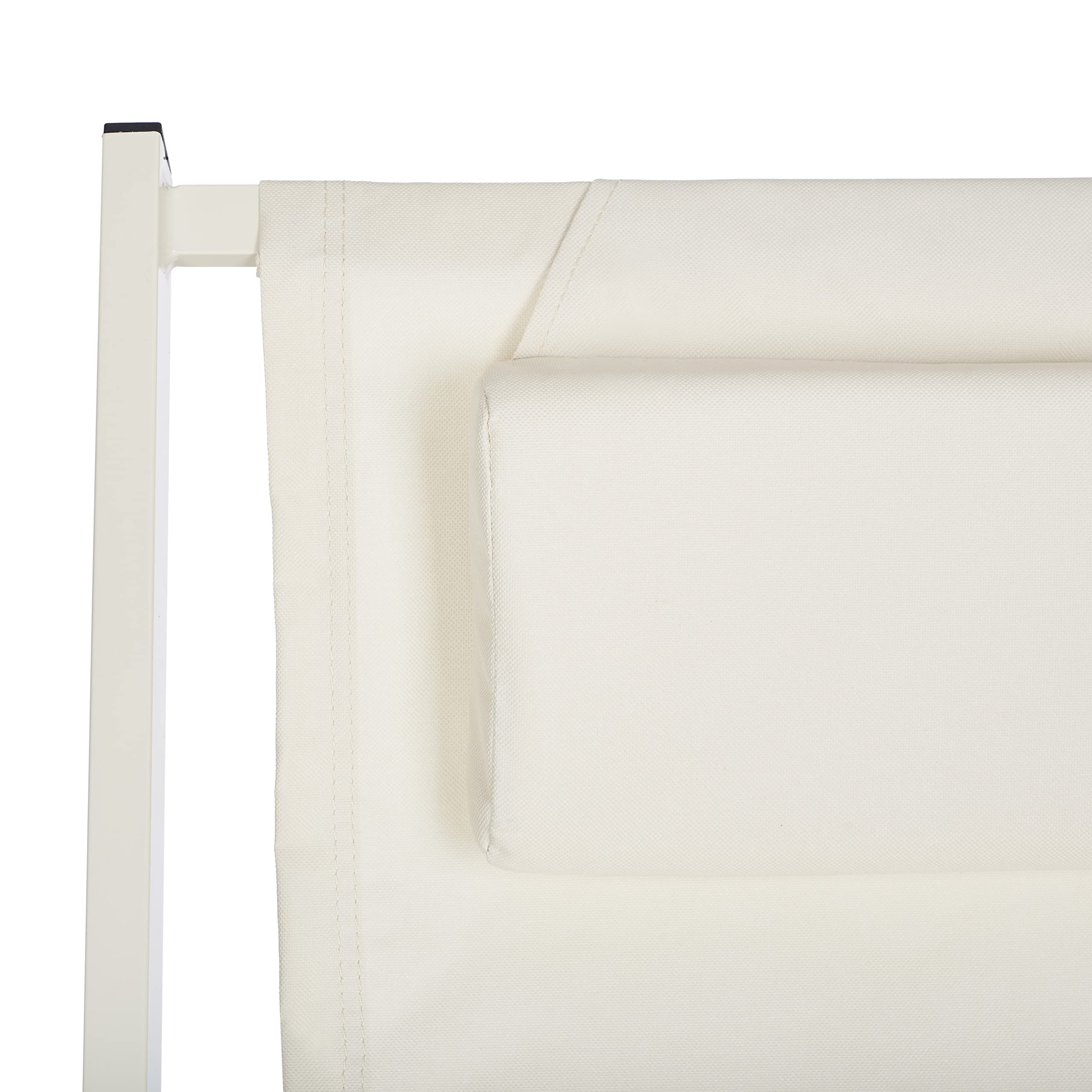 Safavieh PAT9039A-SET2 Outdoor Folding Sling Chairs Set of 2 - Adjustable, Beige, Fully Assembled - Perfect for Patio, Poolside, Garden & Backyard Relaxation