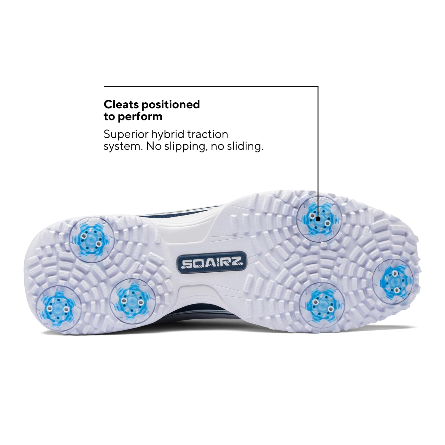 SQAIRZ SPEED2 Men's Golf Shoes - Waterproof Spiked Athletic Golf Footwear for Balance & Performance | Replaceable Cleats | Ideal for Golf Course, Driving Range & Outdoor Sports Activities