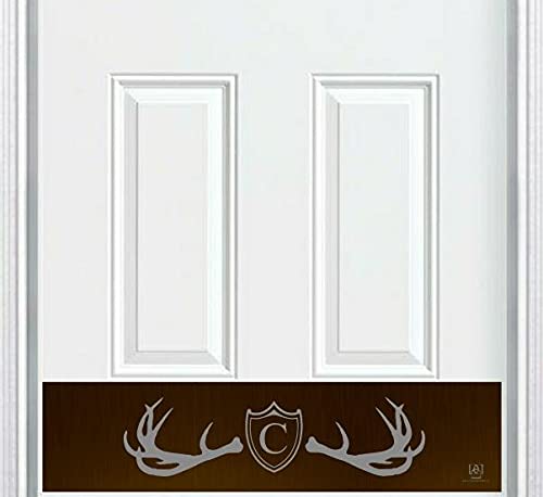 Personalized Antler Engraved Door Kick Plate - Oil Rubbed Bronze Finish - Home & Office Decor