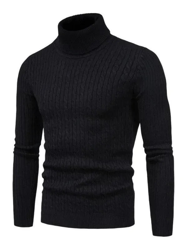 Slim Fit Turtleneck Sweater for Men - Warm Winter Knit Pullover - Perfect for Casual Wear, Office & Date Nights