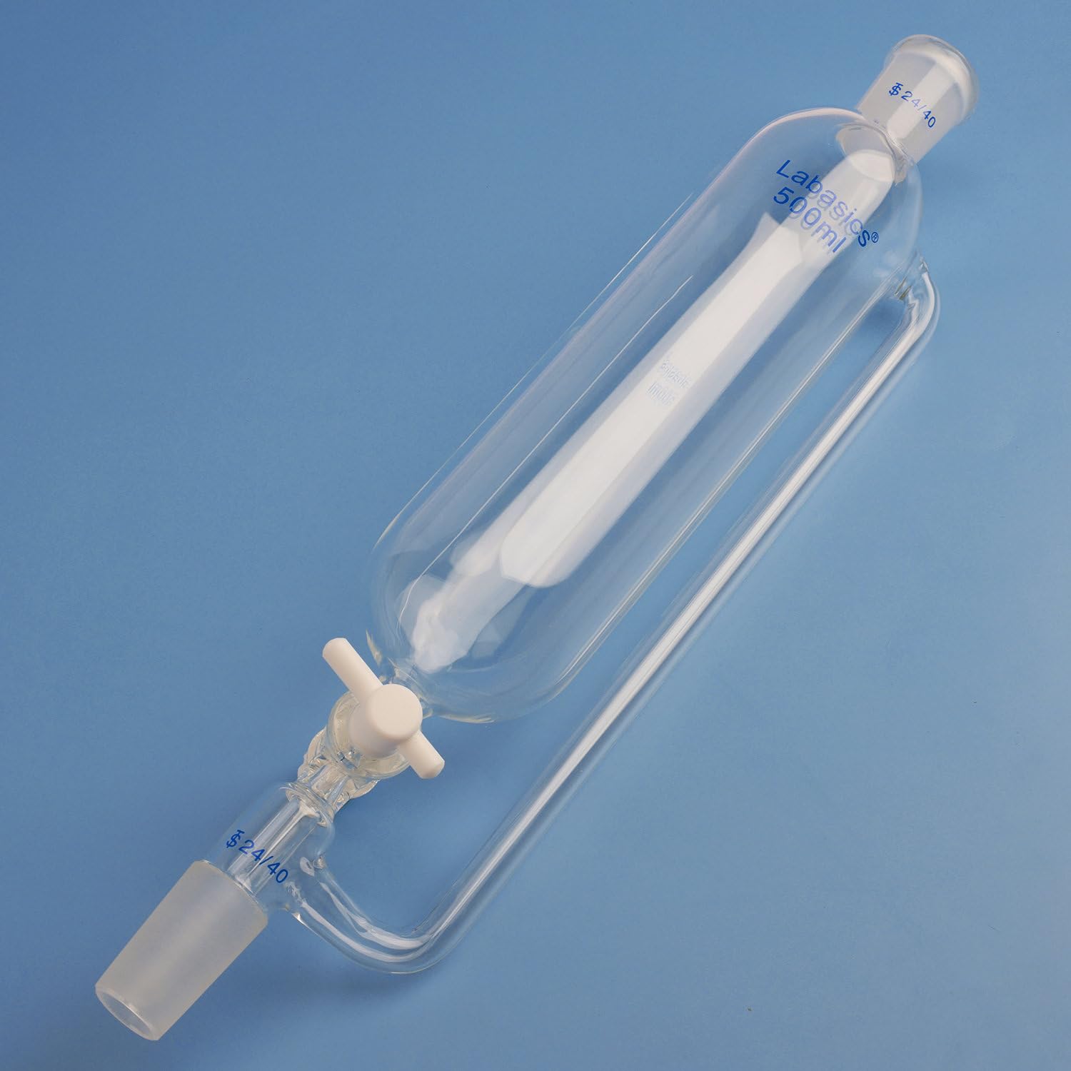 Labasics 500ml Borosilicate Glass Pressure Equalizing Addition Funnel with 24/40 Joint & PTFE Stopcock - Premium Lab Equipment for Chemical Experiments, Distillation & Precise Liquid Transfer