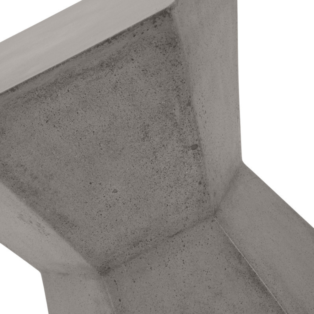 Modern Bento Slate Gray Concrete Outdoor Accent Table - Durable Weather-Resistant Patio Side Table for Garden, Poolside & Balcony Decor