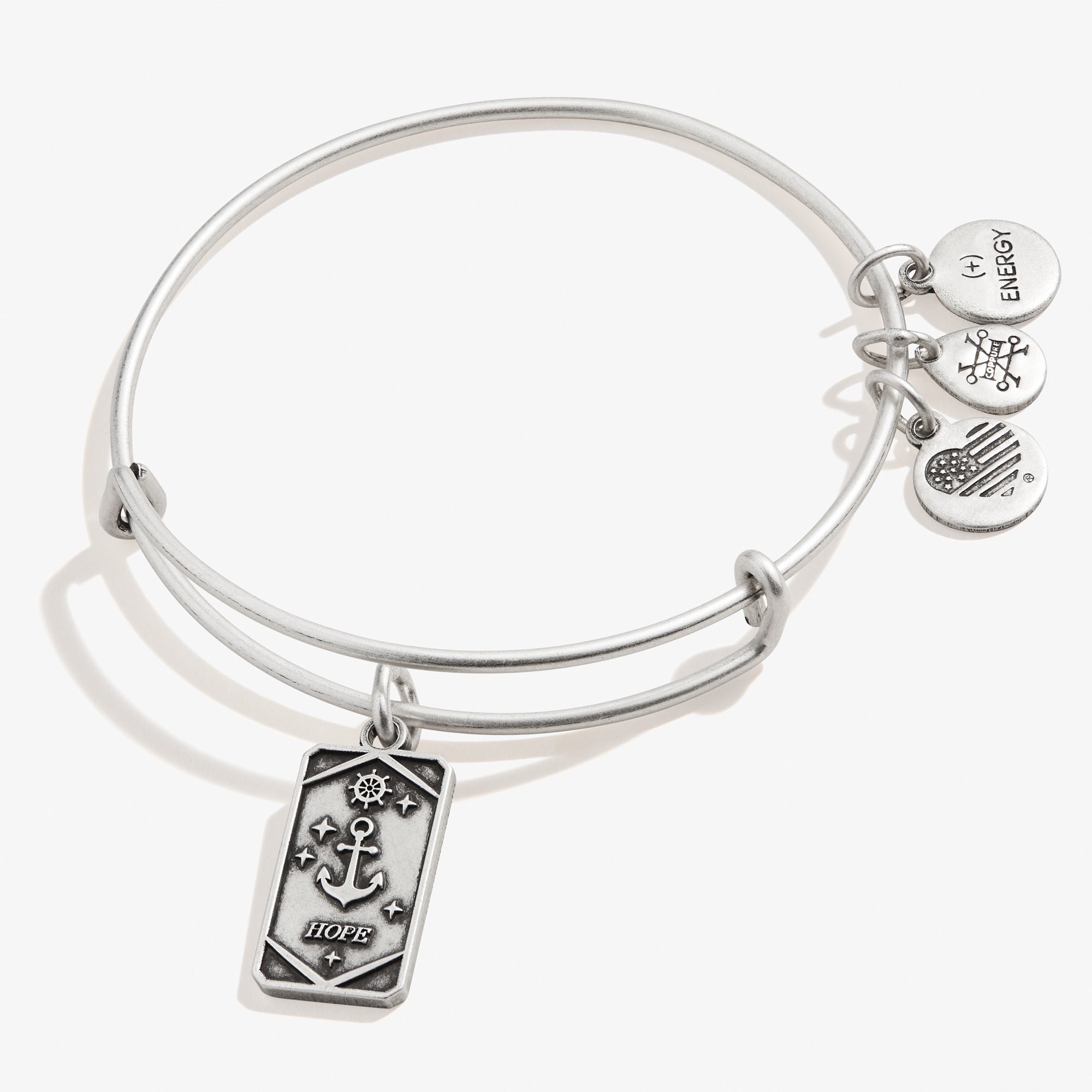 Hope Anchor Oracle Charm Bangle Bracelet - Spiritual Jewelry for Women, Stainless Steel Adjustable Wristband - Perfect for Meditation, Yoga & Gift Giving