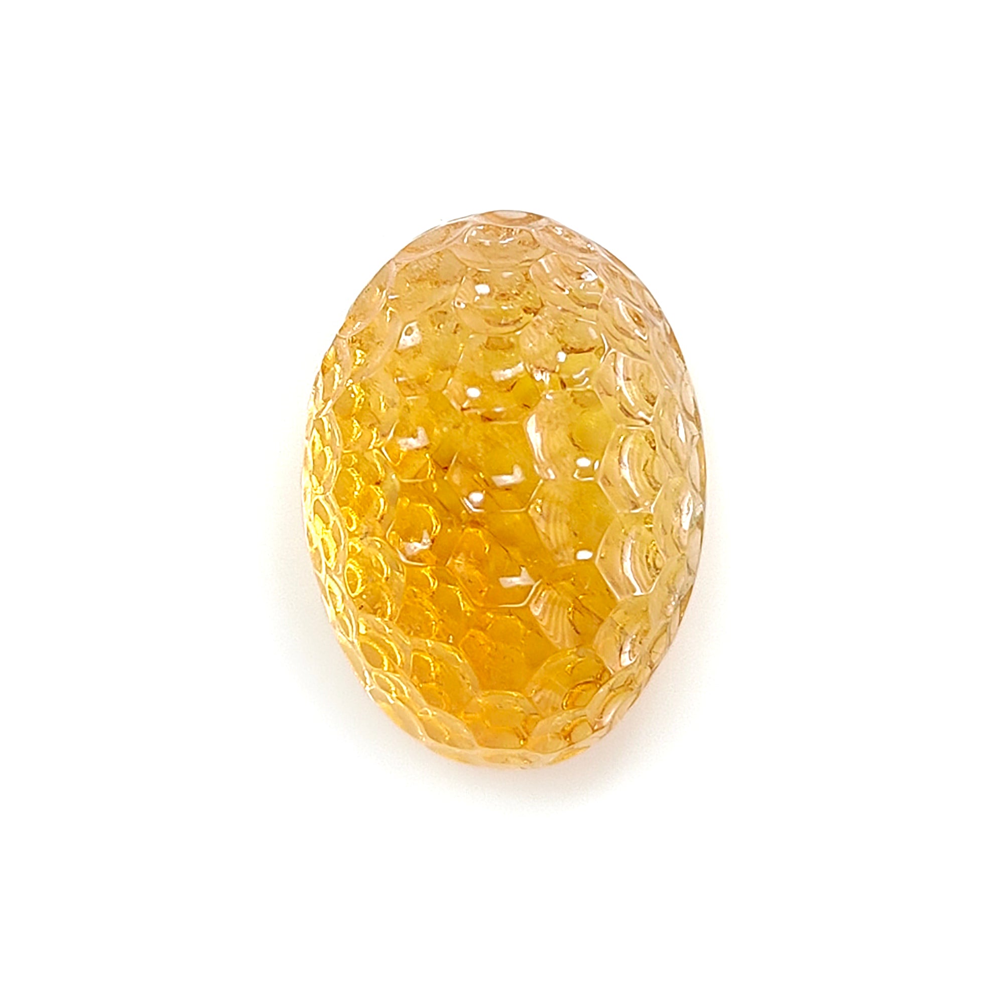 Natural Untreated Yellow Citrine Gemstone Oval Carving - Handcrafted Jewelry Making Stone for Necklaces, Rings & Pendants | Healing Crystal for Meditation & Energy Work