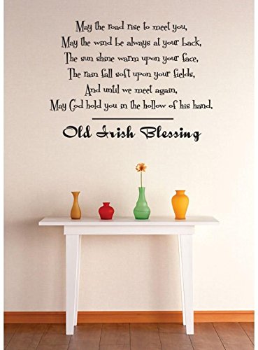 Old Irish Blessing Vinyl Wall Decal Sticker - 16x16 Inch Peel & Stick Quote Art for Bedroom, Bathroom & Living Room - 22 Colors Available - Perfect for Home Decor, Nursery & Office Wall Art