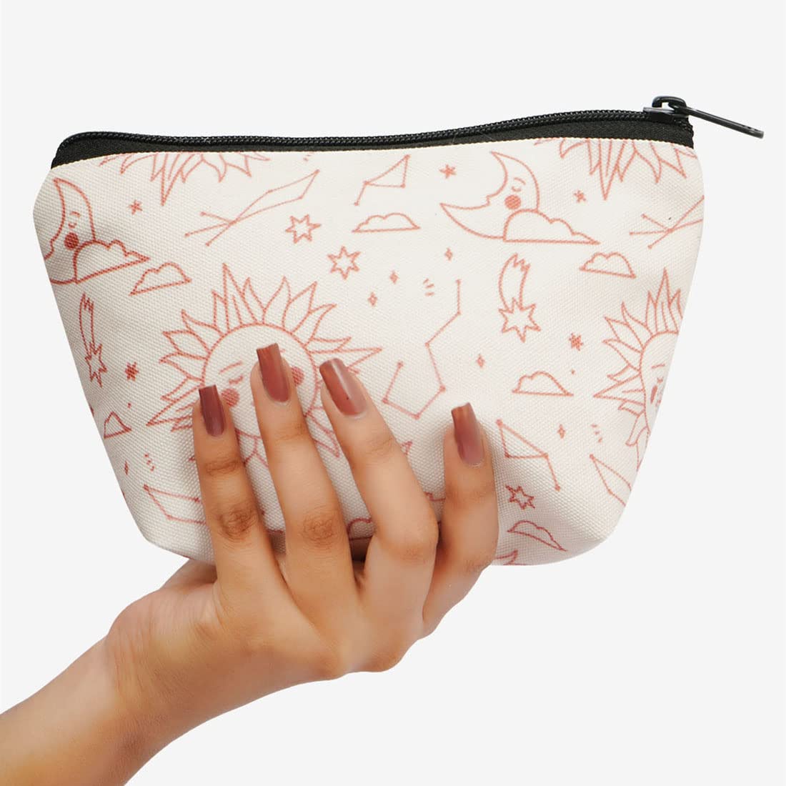 Crazyify Printed Makeup Bag Set of 2 - Waterproof Travel Cosmetic Organizer for Women | Perfect for Toiletries, Makeup Brushes & Travel Essentials | Great Gift for Her