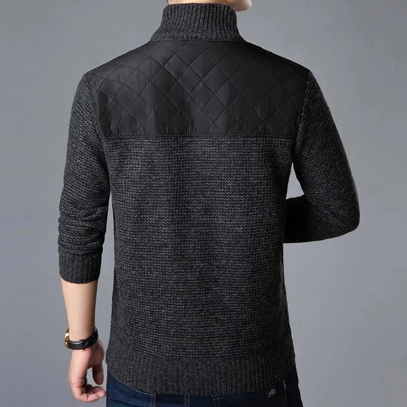 Men's Casual Parka Cardigan Sweater - Lightweight Warm Winter Coat for Outdoor & Daily Wear