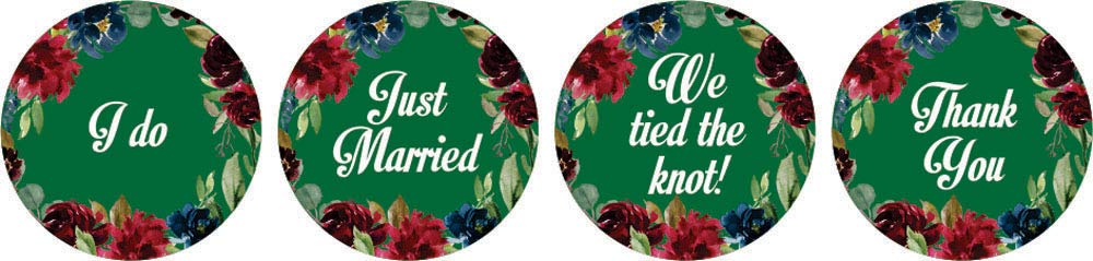 190 Pcs DIY Wedding Floral Stickers & Chocolate Labels - Green for Party Decor