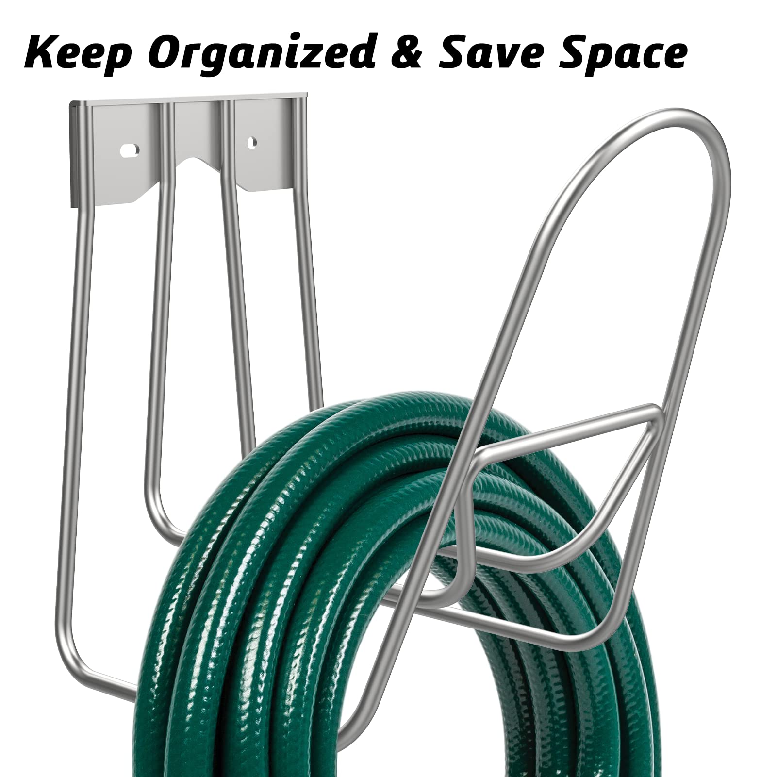 Heavy Duty Garden Hose Holder - Large Wall Mount Hose Reel Hanger for Outdoor Use, Rust-Free Water Hose Organizer Holds Up to 180ft - Perfect for Yard, Lawn, and Garden Watering Systems