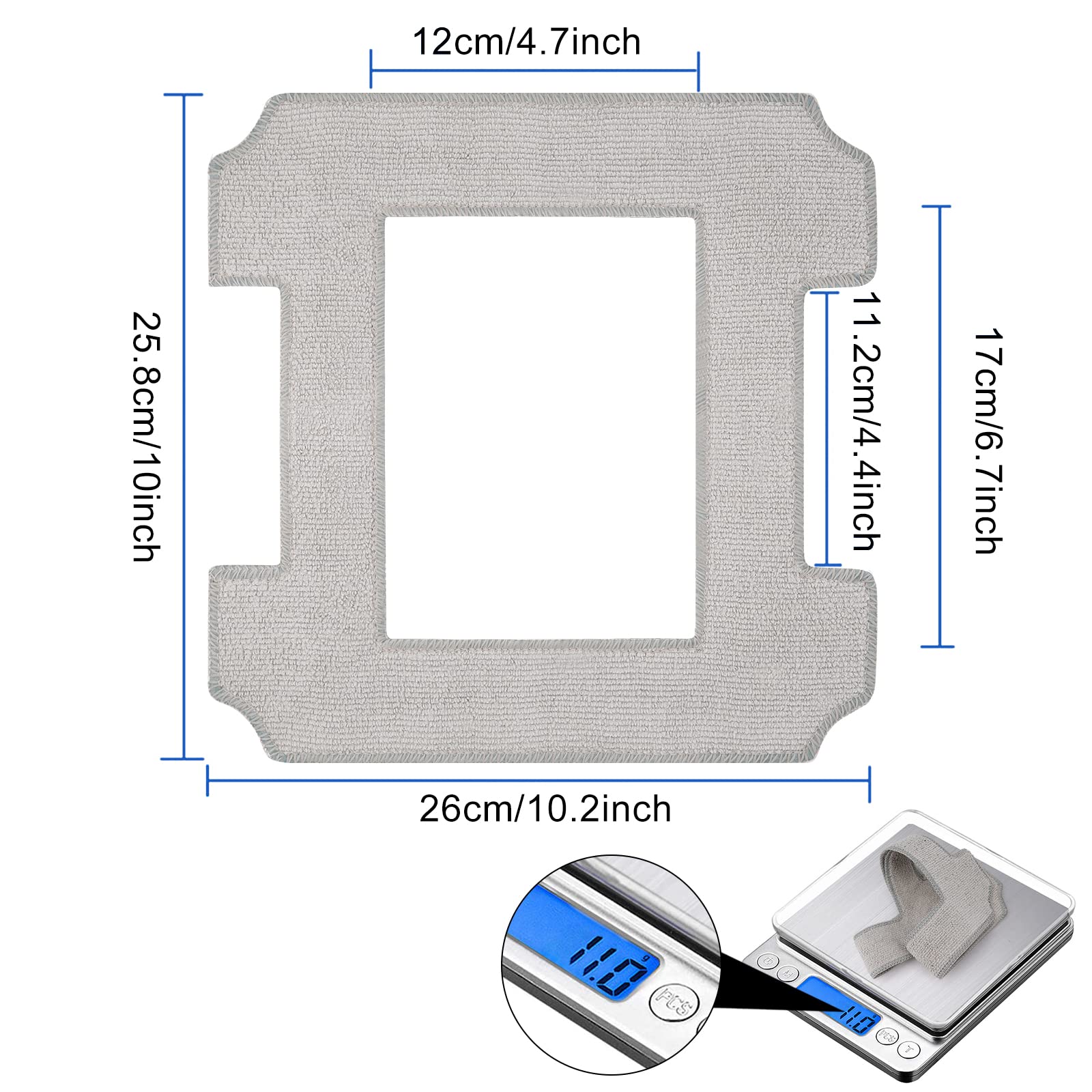 6 Washable Replacement Mop Pads for Ecovacs Winbot W1/W1 Pro/W2 Omni/W2 Window Vacuum Cleaner - Perfect for Hardwood Floors, Tiles & Glass Cleaning