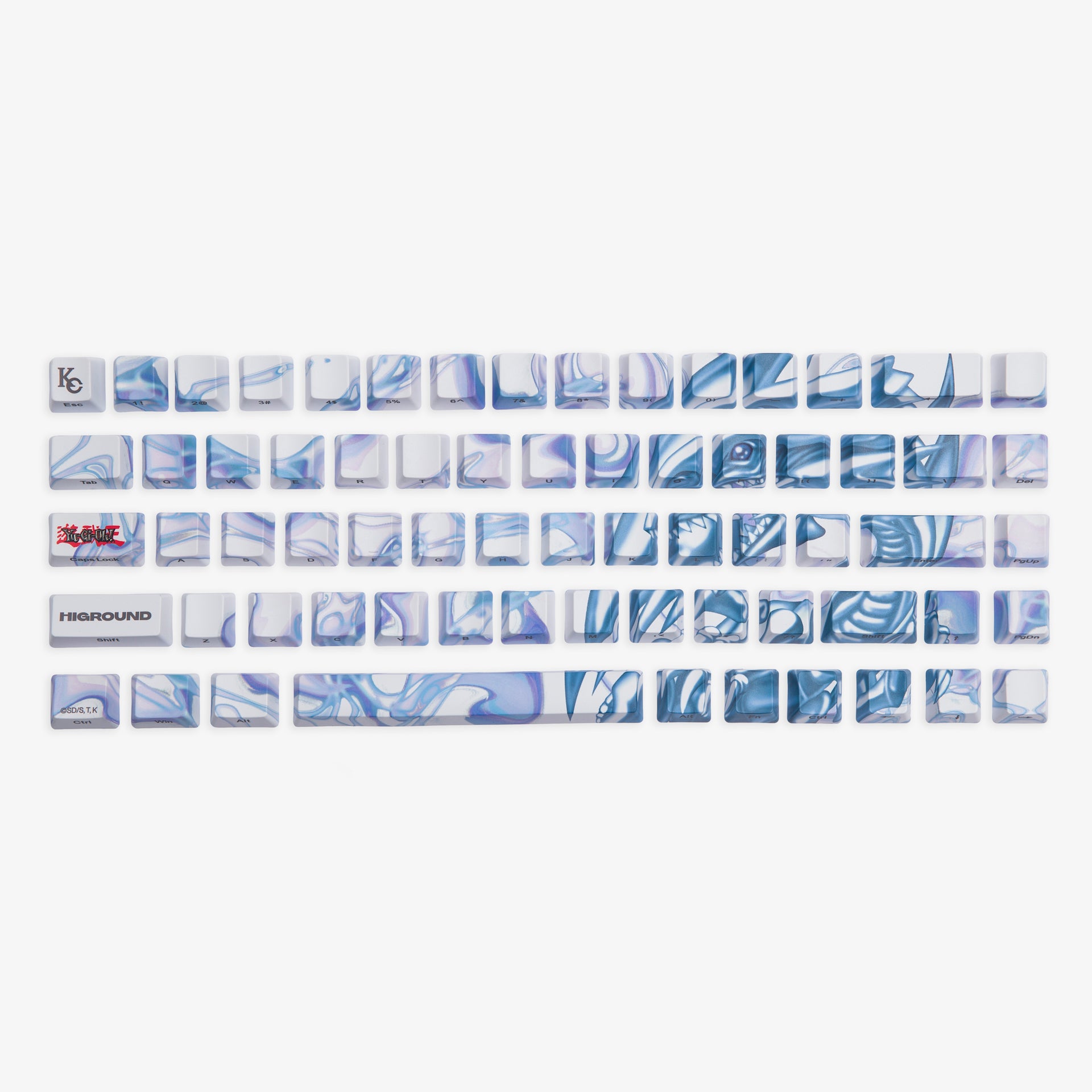 YGO x HG 68 Keycaps Set - Blue Eyes White Dragon Theme Mechanical Keyboard Keycaps for Gaming & Typing | Perfect for Yu-Gi-Oh! Fans & Custom Keyboard Enthusiasts