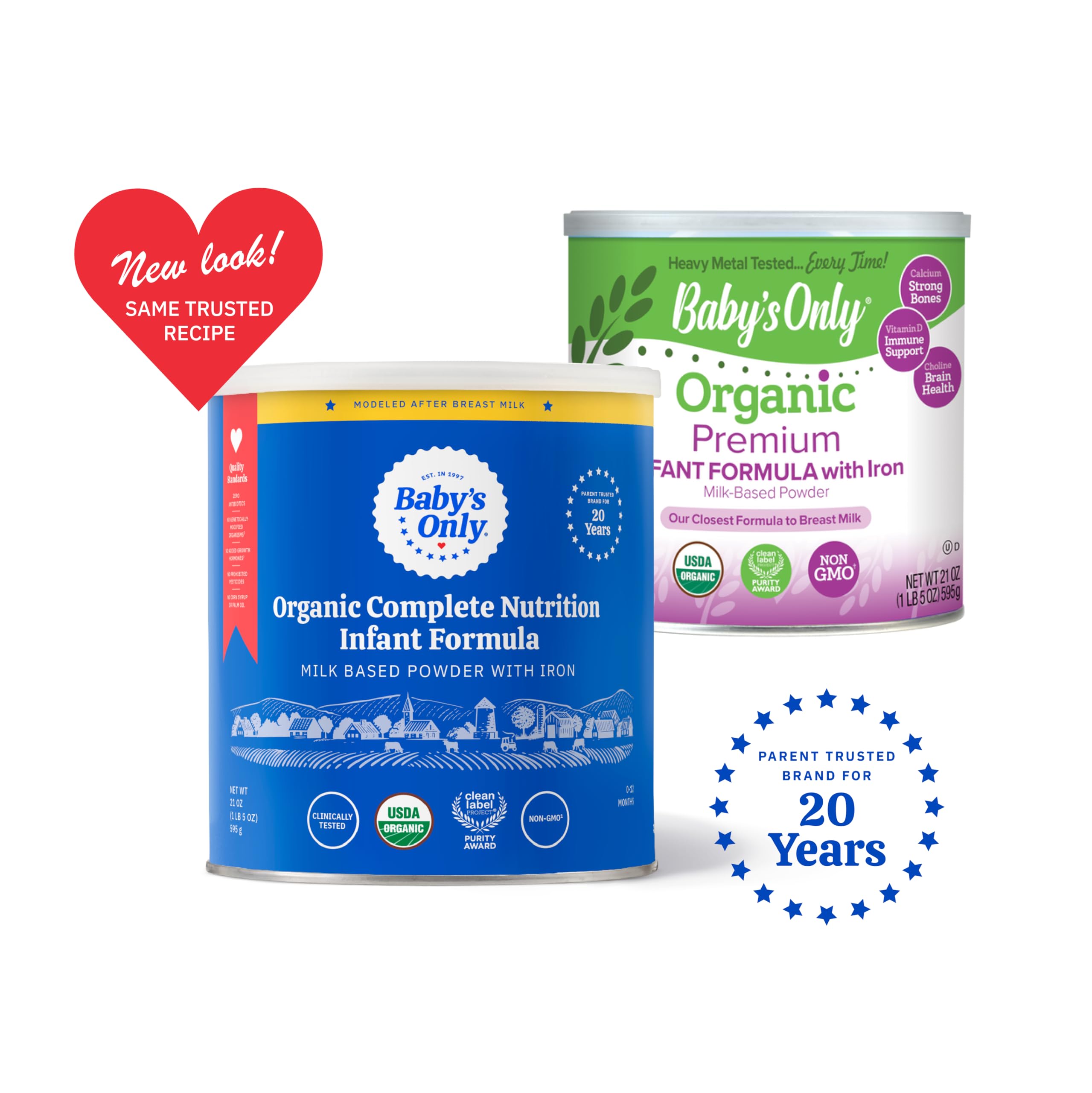 Organic Baby Formula Powder - Baby's Only Complete Nutrition Infant Formula, Milk-Based with Iron & Vitamin D, Newborn to 12 Months (21oz, 6-Pack) | Gentle Digestion, Closest to Breast Milk for Healthy Growth - Ideal for Home, Travel & Daycare Use