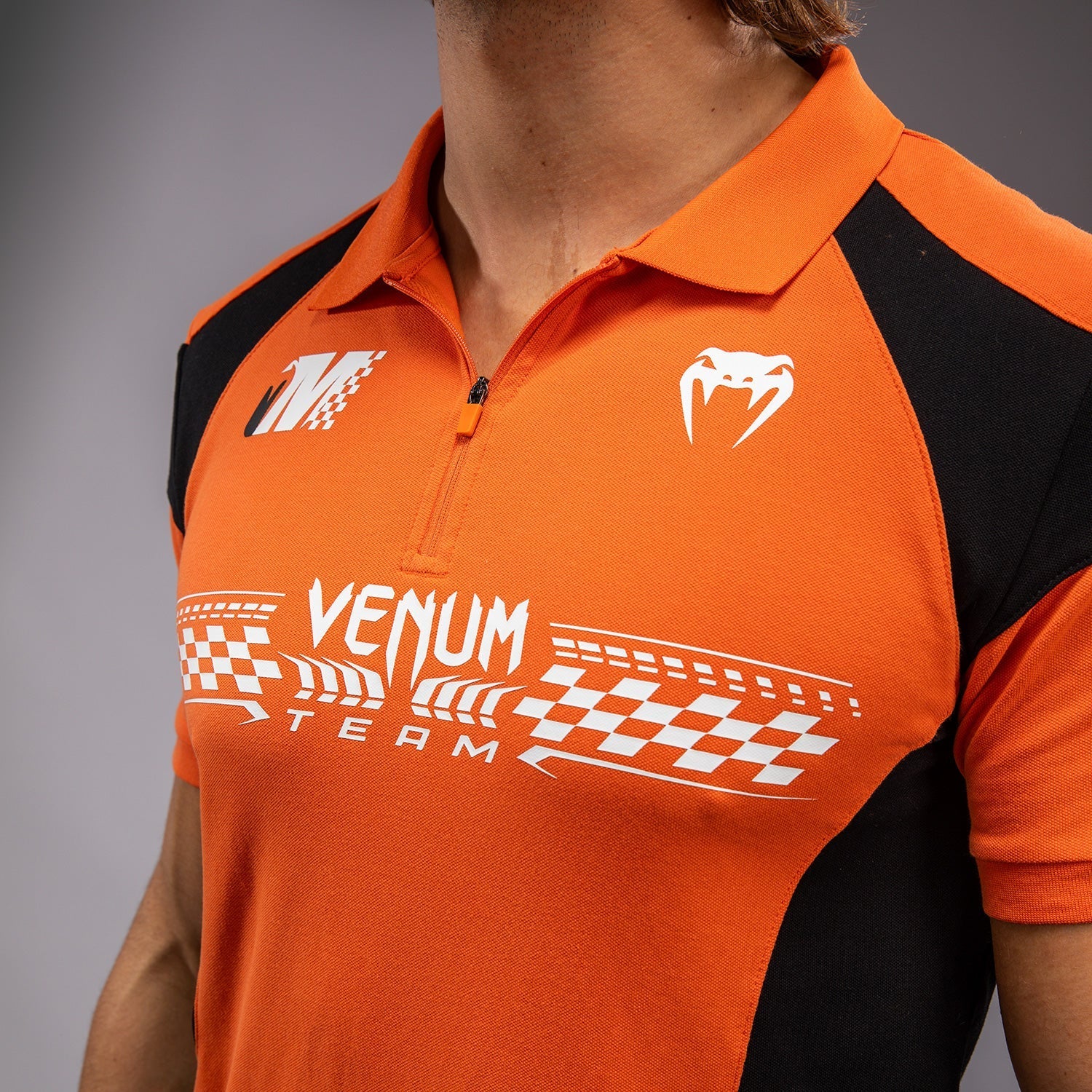 Venum Motorsport Men's Cotton Polo Shirt - Breathable & Comfortable, Tangerine Orange - Perfect for Racing, Motorsports & Casual Wear