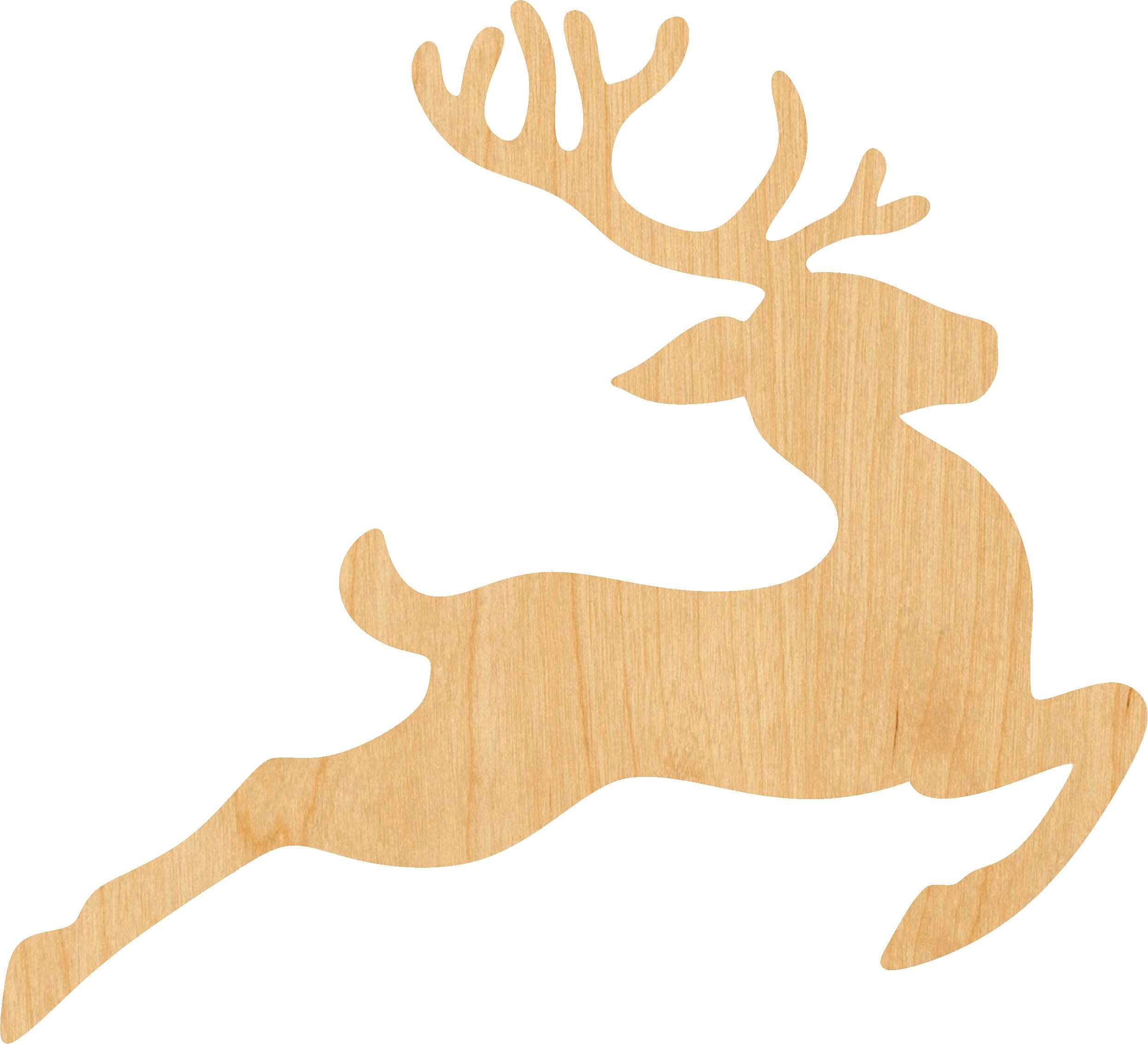 4 Inch Flying Reindeer Laser Cut Wood Shape - DIY Christmas Craft Supply for Holiday Decorations, Scrapbooking & Gift Making