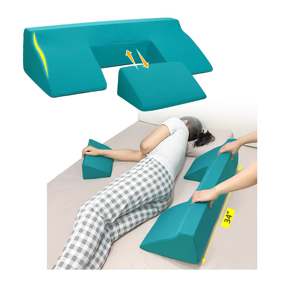 Orthopedic Bed Wedge Pillow for Sleeping - Post-Surgery & Pregnancy Support, Memory Foam Incline Pillow for Side Sleepers, Pressure Relief for Bed Sores & Ulcers | Perfect for Back Pain Relief, Acid Reflux, and Comfortable TV Watching in Bed