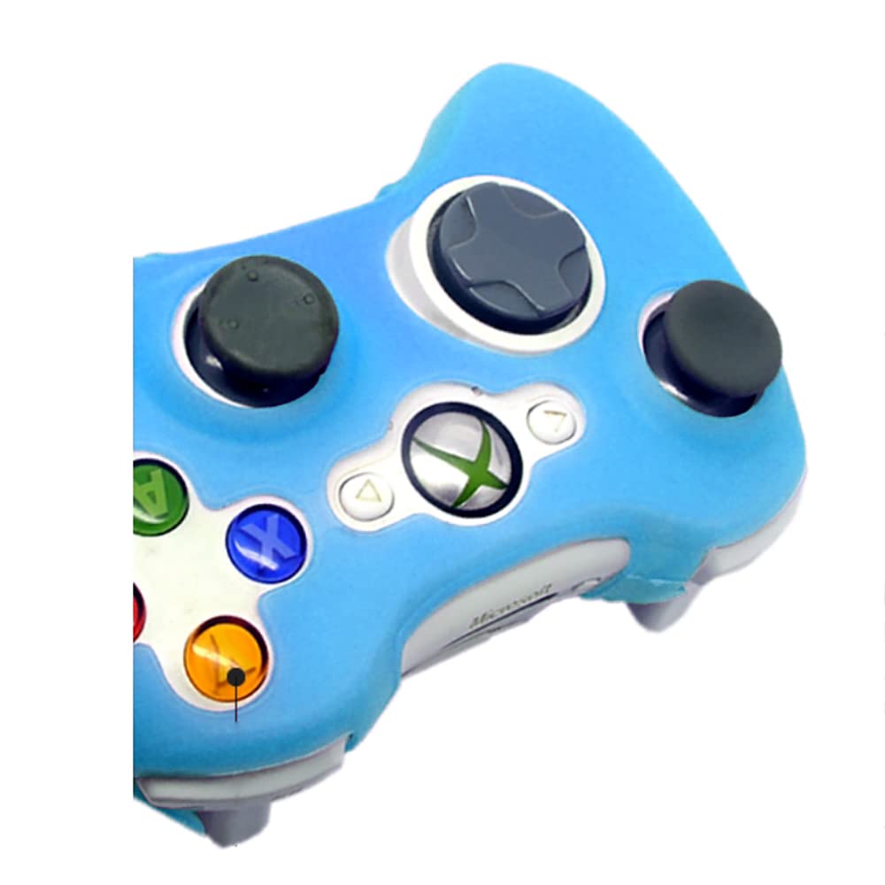 Soft Silicone Protective Skin Case Cover for Microsoft Xbox 360 Controller - Blue | Durable Grip & Shock Absorption for Enhanced Gaming Comfort