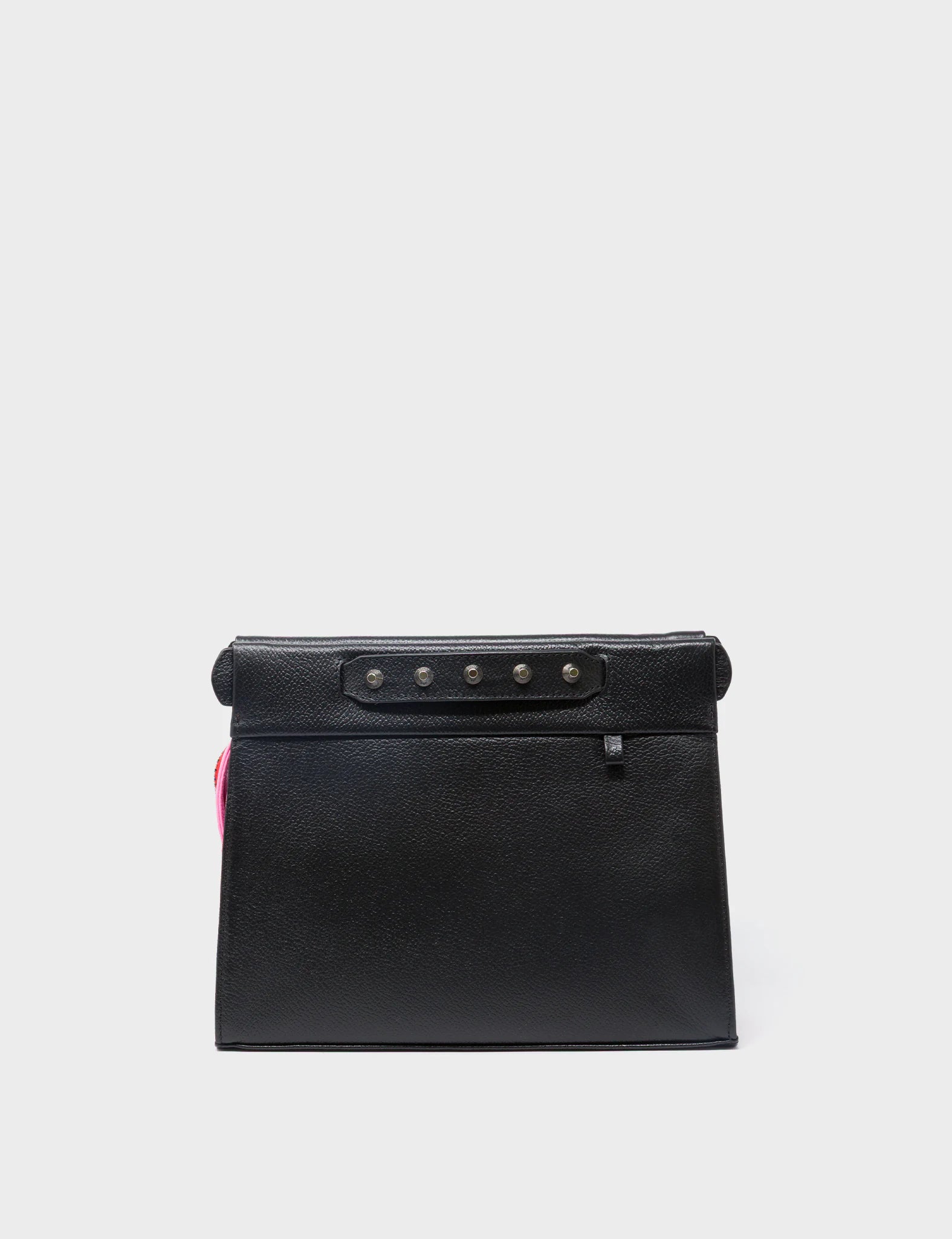 Vali Crossbody Small Leather Bag - Parfait Pink & Black with All Over Eyes Embroidery | Fashionable Women's Purse for Daily Use, Travel & Date Night