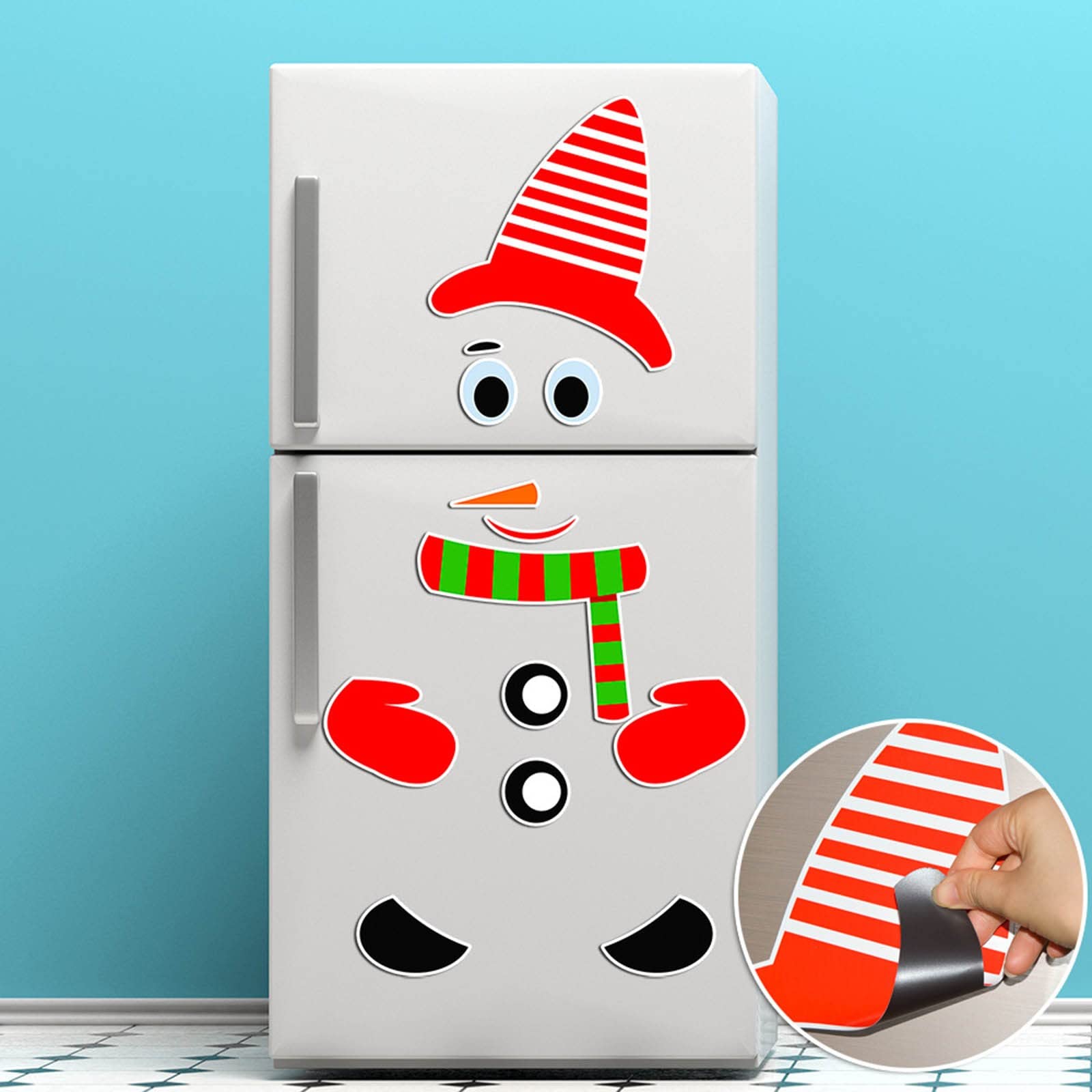 Snowman Refrigerator Magnets Set - 12pcs Cute Christmas Fridge Magnets for Holiday Decor, Kitchen, Office & Metal Doors | Perfect for Xmas Tree Decorating, Gift Wrapping & Festive Home Decoration