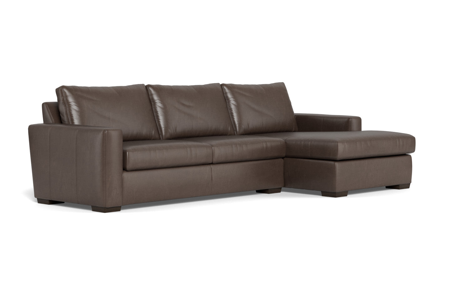 Premium Leather Right Chaise Sectional Sofa - Modern Living Room Furniture for Comfortable Lounging & Relaxation