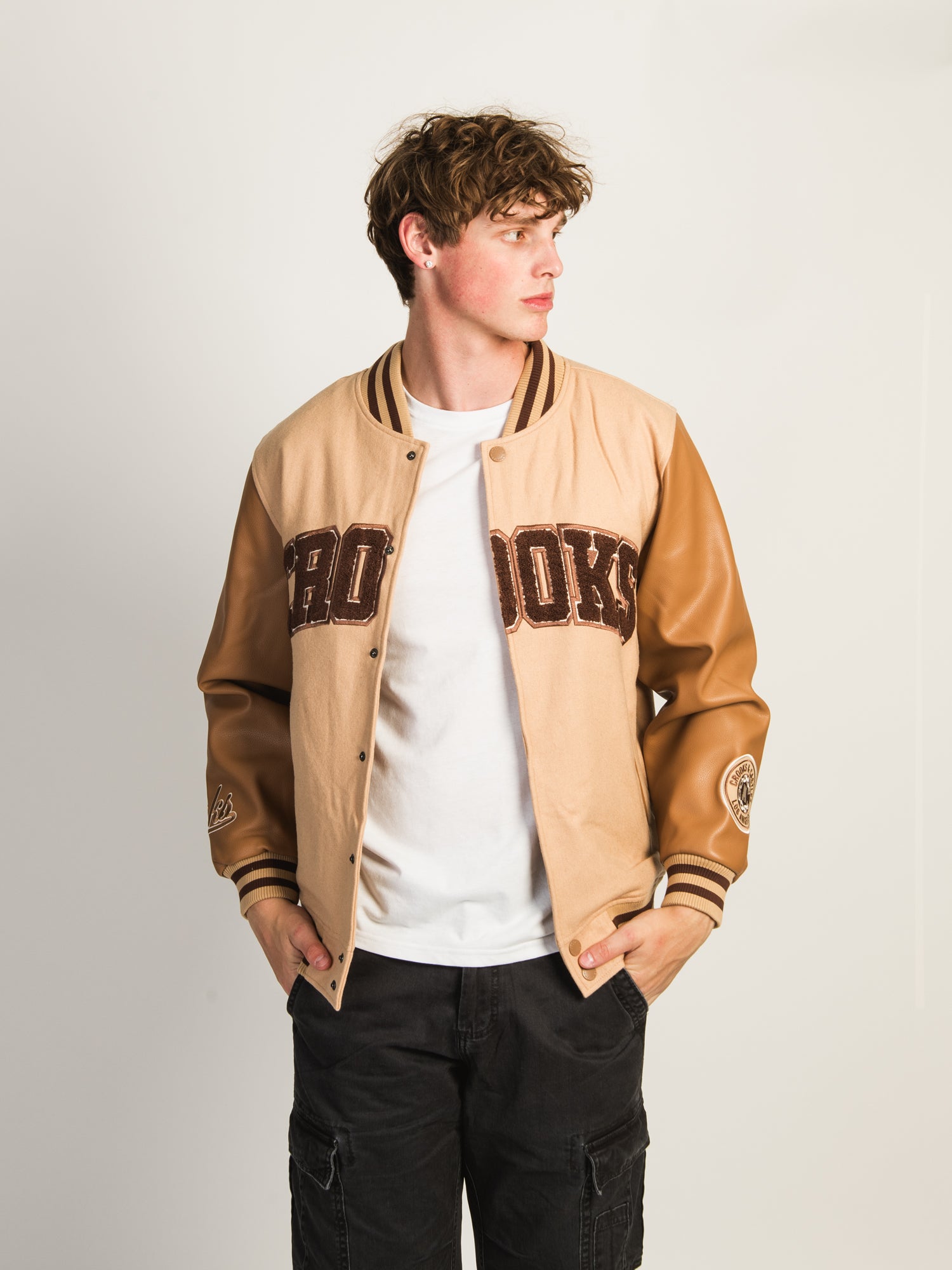 Crooks & Castles Varsity Jacket for Men - Stylish Baseball Bomber with Embroidered Logo | Perfect for Streetwear, Casual Outfits & Urban Fashion