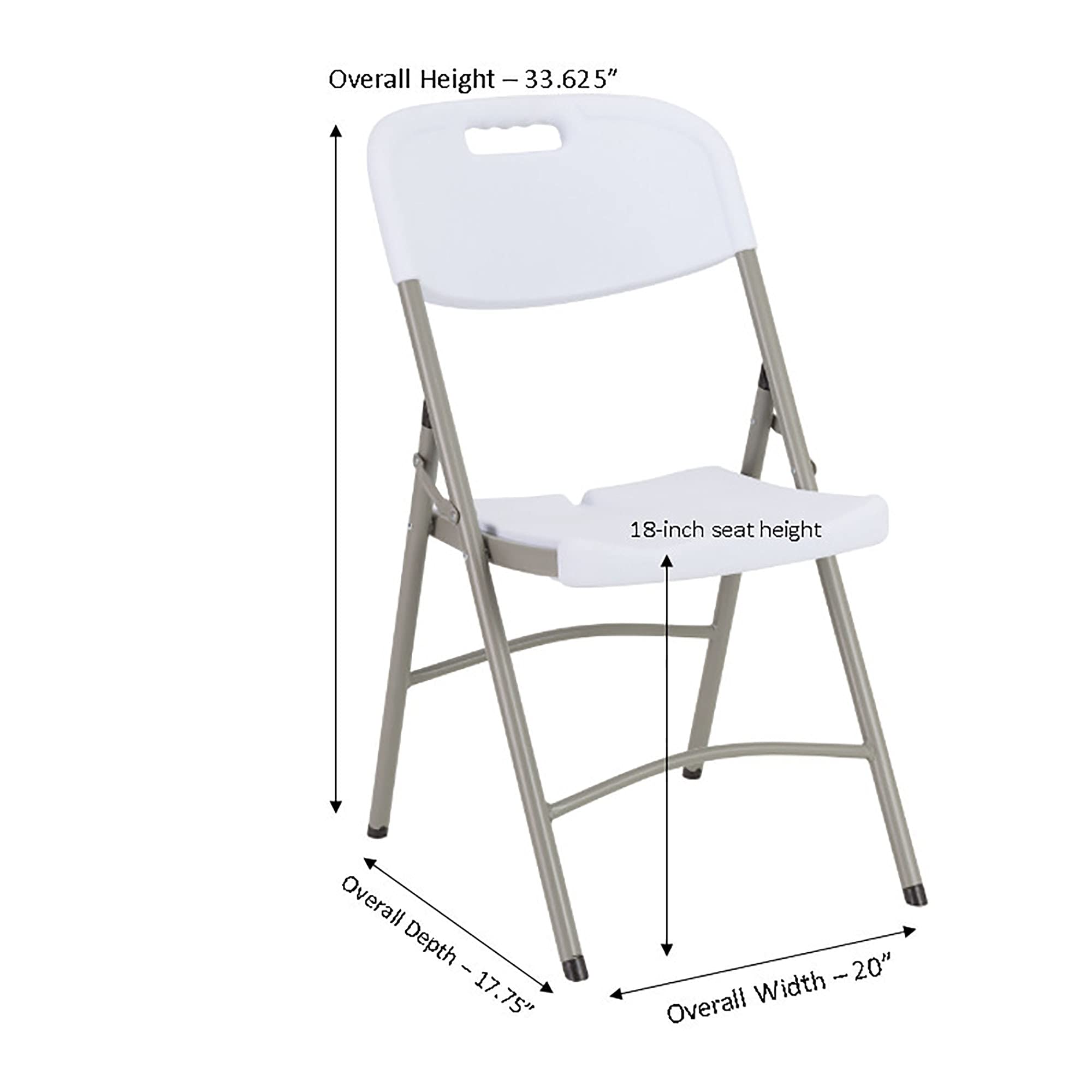 Norwood Commercial Folding Chairs Set of 4 - 400 lb Capacity Heavy Duty Plastic Stackable Chairs for Indoor Outdoor Events, Parties, Weddings, Banquets - White Blow Molded Event Furniture