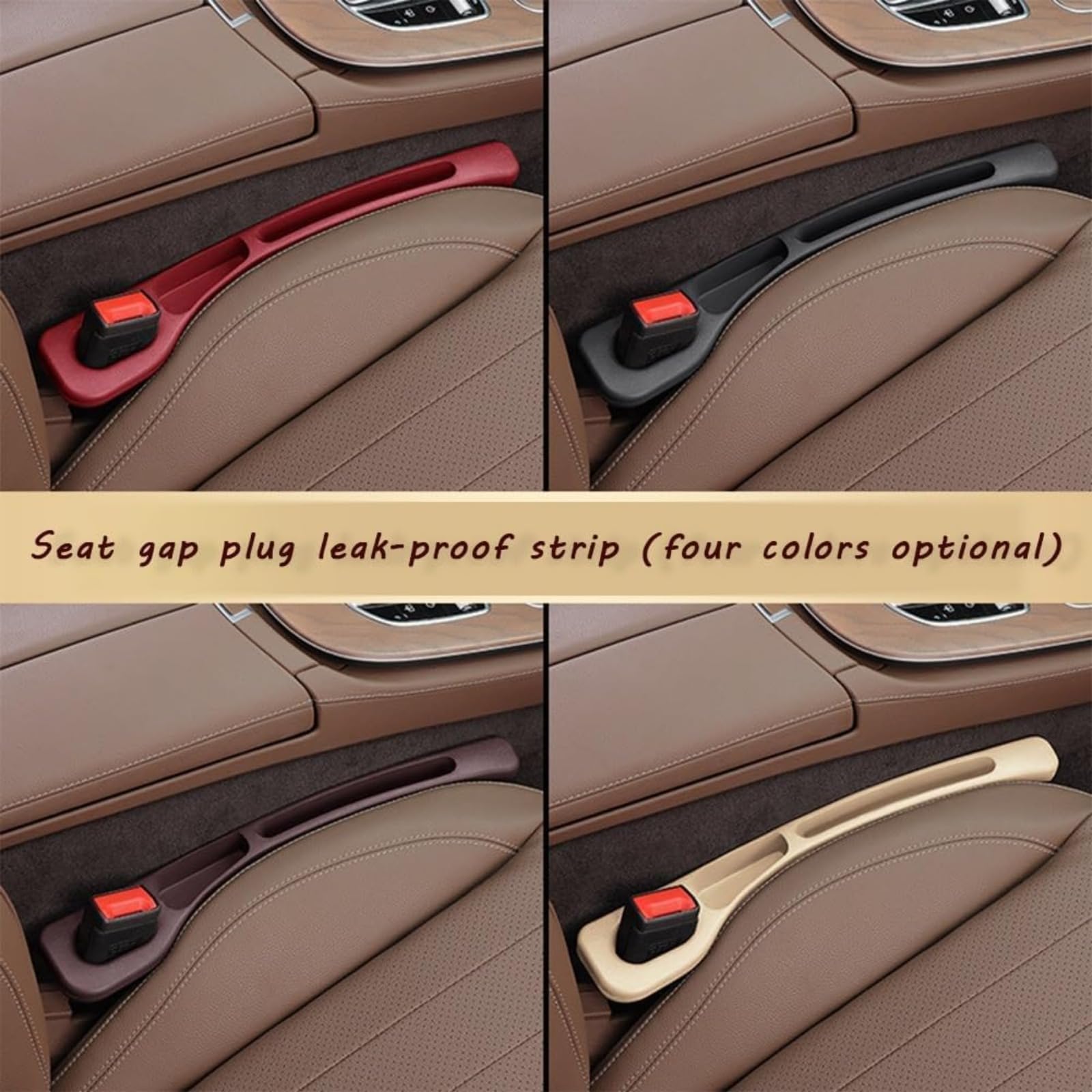 2 Pack Universal Car Seat Gap Filler - Vehicle-Mounted Leak-Proof Gap Organizer for Car, SUV & Truck | Prevents Items from Falling Between Seats | Perfect for Phones, Keys & Small Essentials (Red)